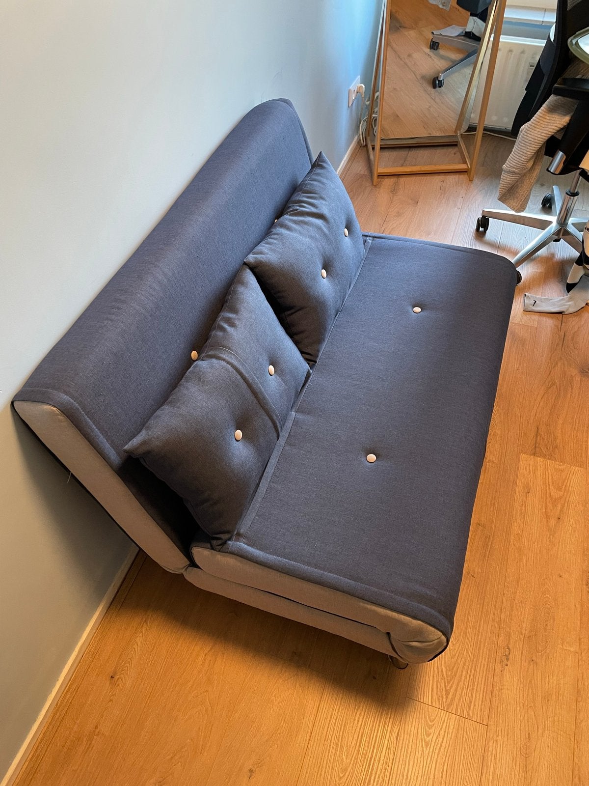 Uitklapbare slaapbank 188x120, Huis en Inrichting, Slaapkamer | Slaapbanken, Ophalen, Gebruikt, Blauw, 190 cm of minder