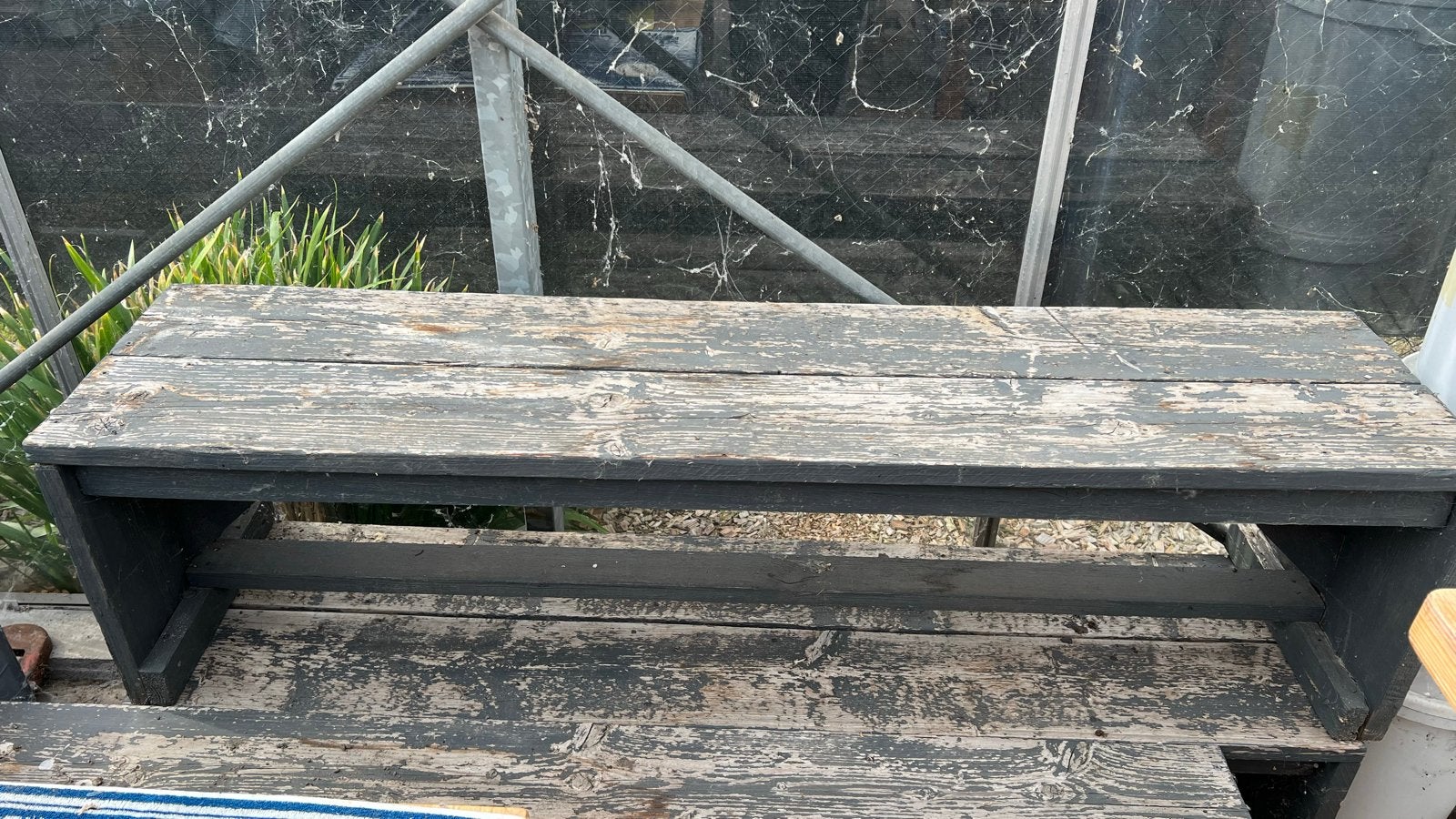 3 Steigerhouten banken - 165x40x45 cm, Ophalen, Gebruikt, Hout