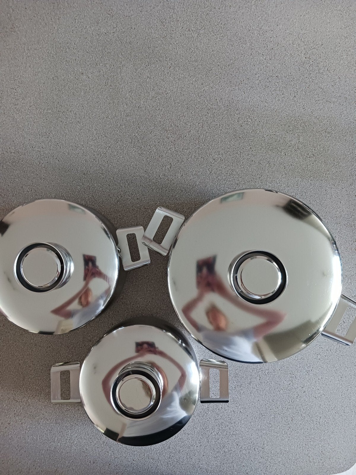 Demeyere Silvinox pannenset., Huis en Inrichting, Keuken | Potten en Pannen, Demeyere, Gebruikt, Met handvatten, Pannenset