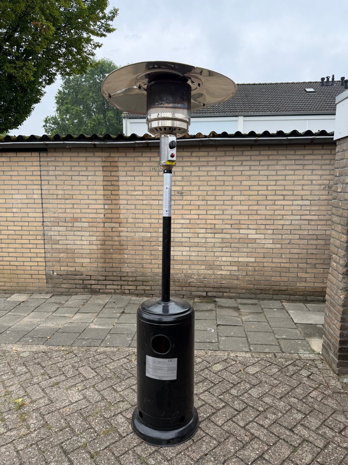 Terrasverwarmer op gas - Zwart met RVS accenten, Ophalen, Gebruikt, Gas, Vloer