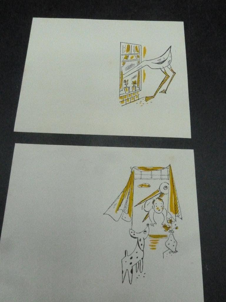 2 antieke geboorte kaartjes ongebruikt, Ophalen of Verzenden, Voor 1970, Geboortekaartje
