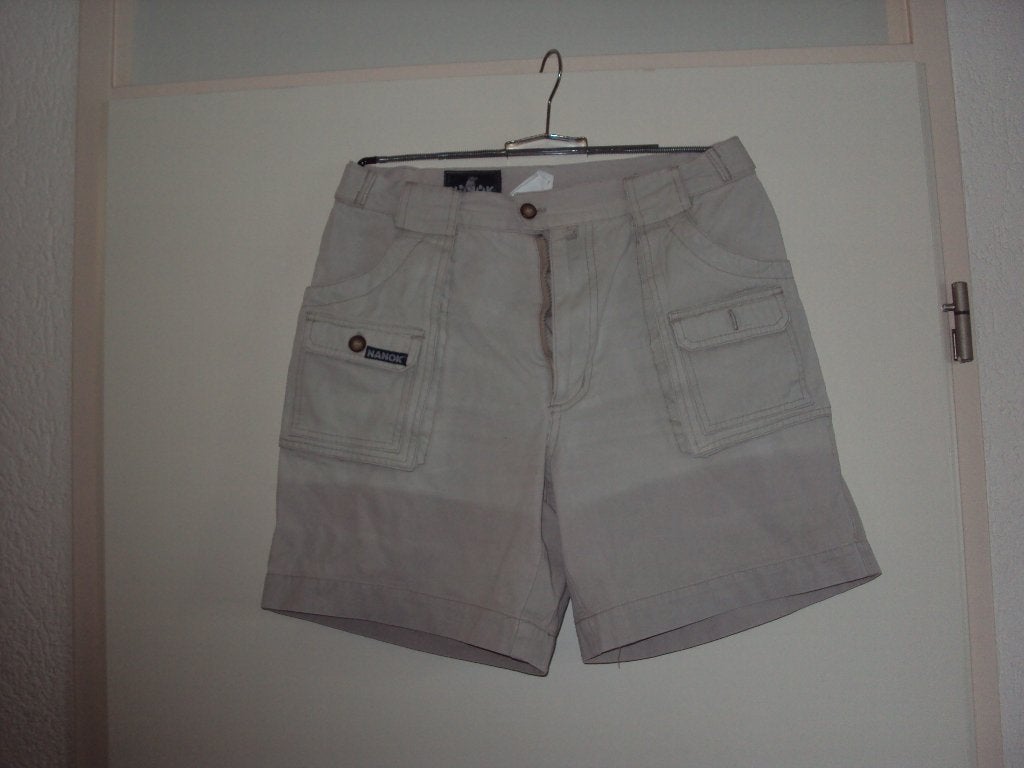Goedkope beige katoenen outdoor bermuda broek NANOK mt 34 XS, Kort, Beige, Nanok, Ophalen of Verzenden