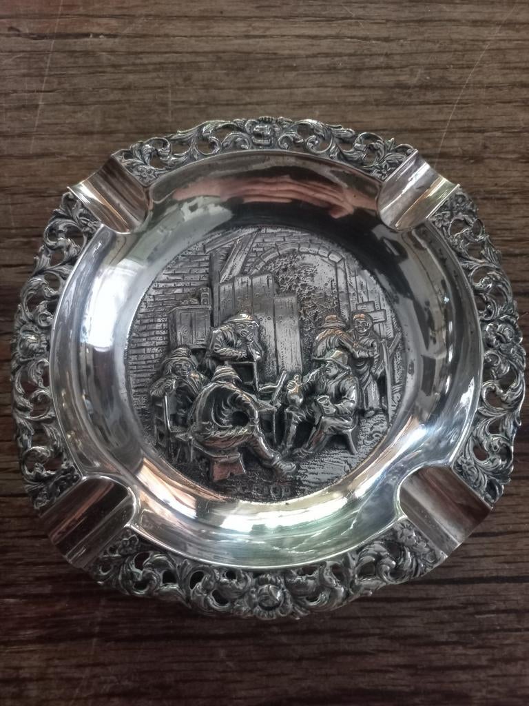 Mooie zilveren asbak., Ophalen of Verzenden