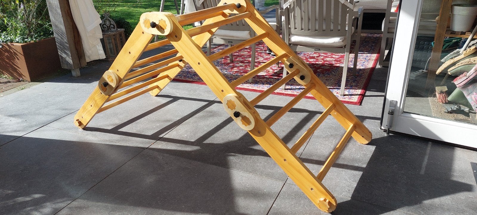 Houten klimrek met glijbaan en klimwand voor peuters/kleuter, Kinderen en Baby's, Ophalen, Gebruikt, Glijbaan