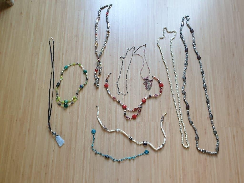 Kettingen 10 stuks.., Ophalen, Gebruikt, Overige kleuren, Overige materialen
