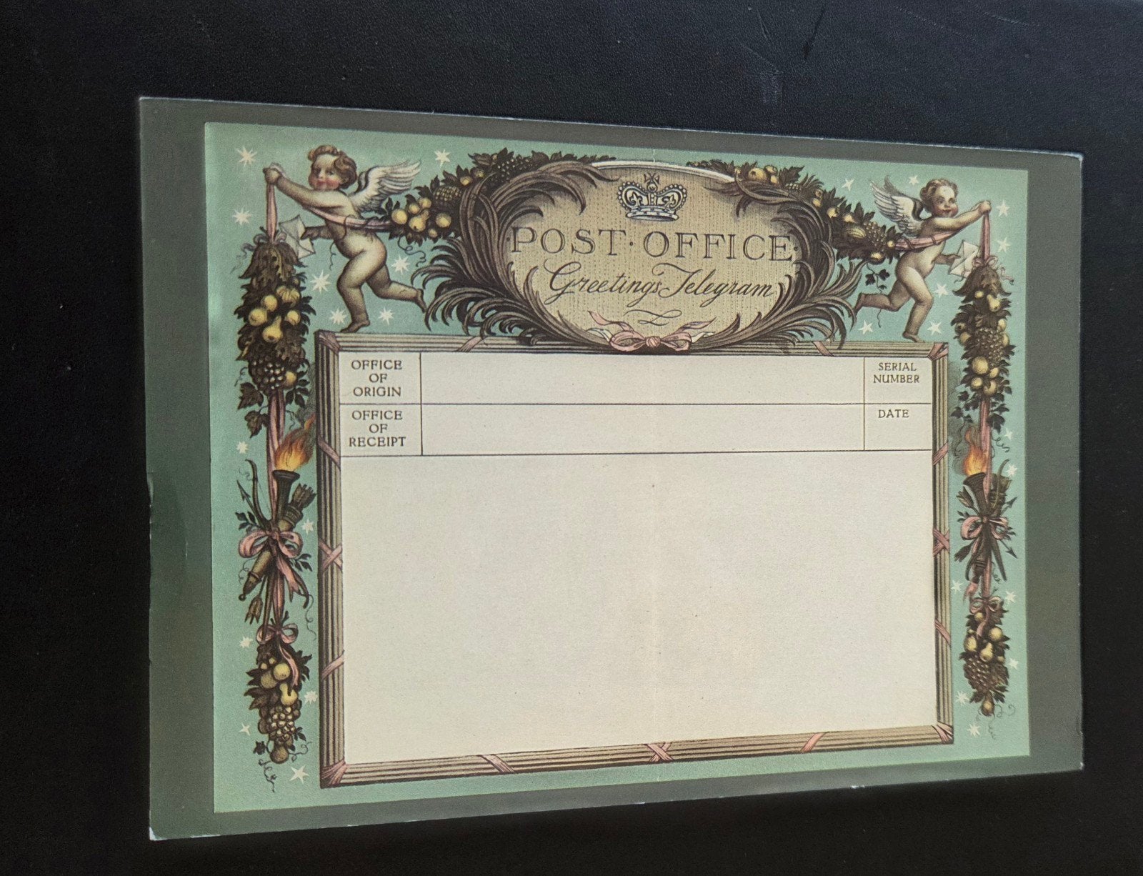 Vintage Post Office Greeting Telegram, Verzamelen, Ophalen of Verzenden, 1920 tot 1940, Ongelopen, Overige thema's