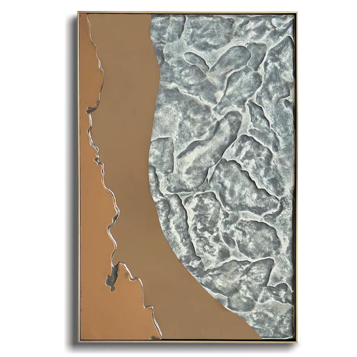 NIEUW: Uniek hangenaakt 3D kunstwerk 80 x 120 cm, Antiek en Kunst, Ophalen, Abstract, 3D-effect, Gemengde techniek