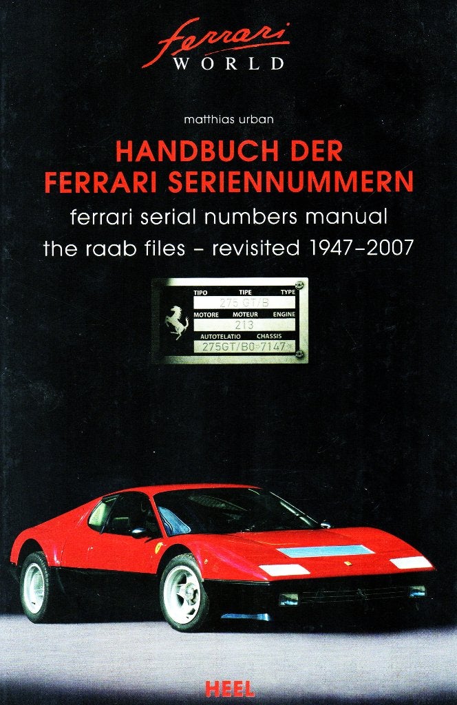 Ferrari Serial Numbers Manual - Matthias Urban 9783898807111, Ophalen of Verzenden, Zo goed als nieuw, Matthias Urban