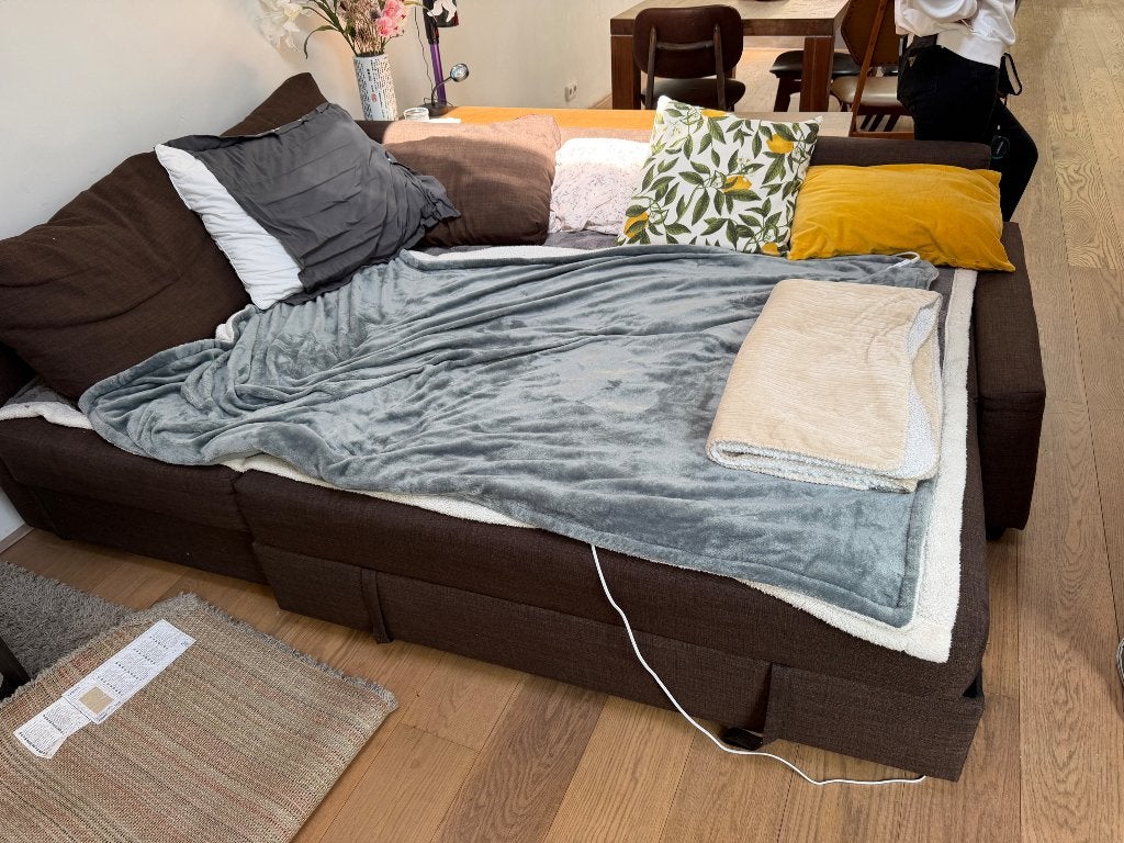 Bank slaapbank IKEA, Ophalen, Gebruikt, Bruin, Tweepersoons