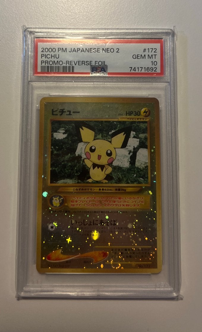 Pichu #172 - Neo Premium File 2 Promo - PSA 10 - Swirl, Ophalen of Verzenden, Nieuw, Losse kaart, Foil
