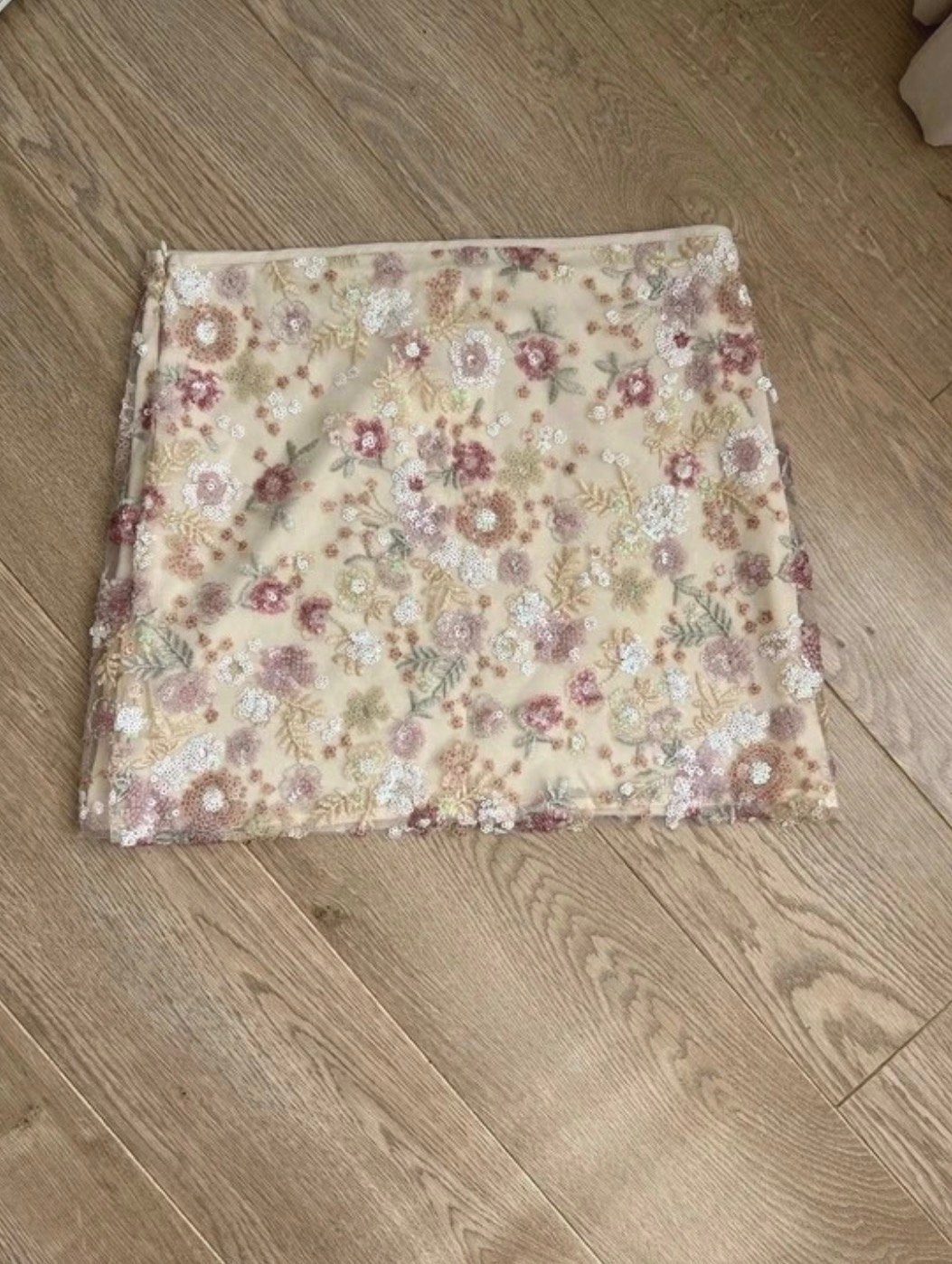 IBIZA rok wit roze bloemen pailletten, Maat 38/40 (M), Wit, Nieuw, Ophalen of Verzenden