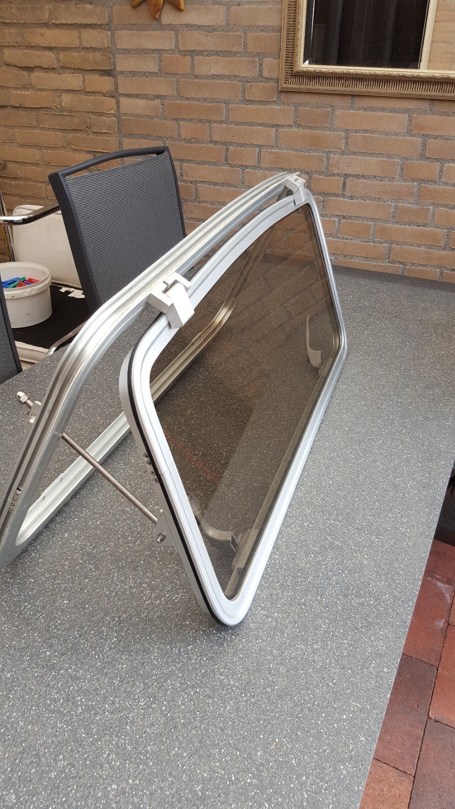 Aluminium klapbaar bootraam met getint glas, Watersport en Boten, Ophalen of Verzenden, Gebruikt, Overige typen
