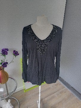 Street One tuniek maat 42 met pailletten en glitterdraad, Kleding | Dames, Blouses en Tunieken, Zwart, Ophalen of Verzenden, Zo goed als nieuw