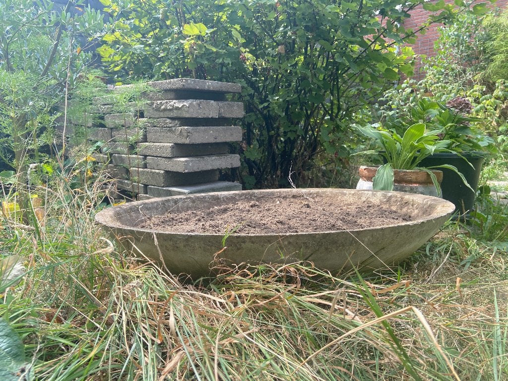 Mooie verweerde tuinschaal, Tuin en Terras, Ophalen, Overige materialen, Gebruikt, 40 cm of meer