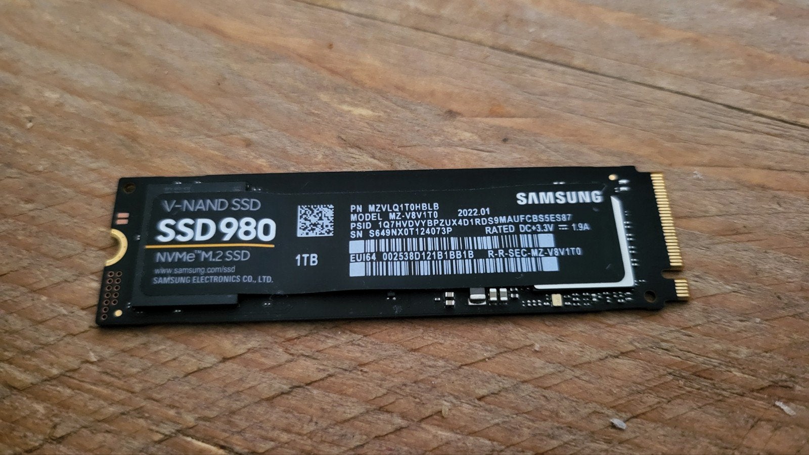 Samsung 980 SSD NVMe M.2 1TB, Computers en Software, Harde schijven, Ophalen of Verzenden, Zo goed als nieuw, Desktop