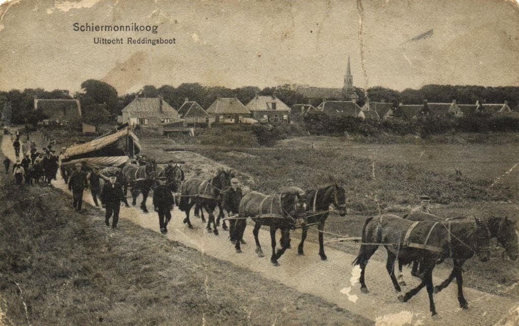 Schiermonnikoog, Uittocht Reddingsboot - B-keus - 1915 gelop, Ophalen of Verzenden, Voor 1920, Gelopen, Noord-Brabant