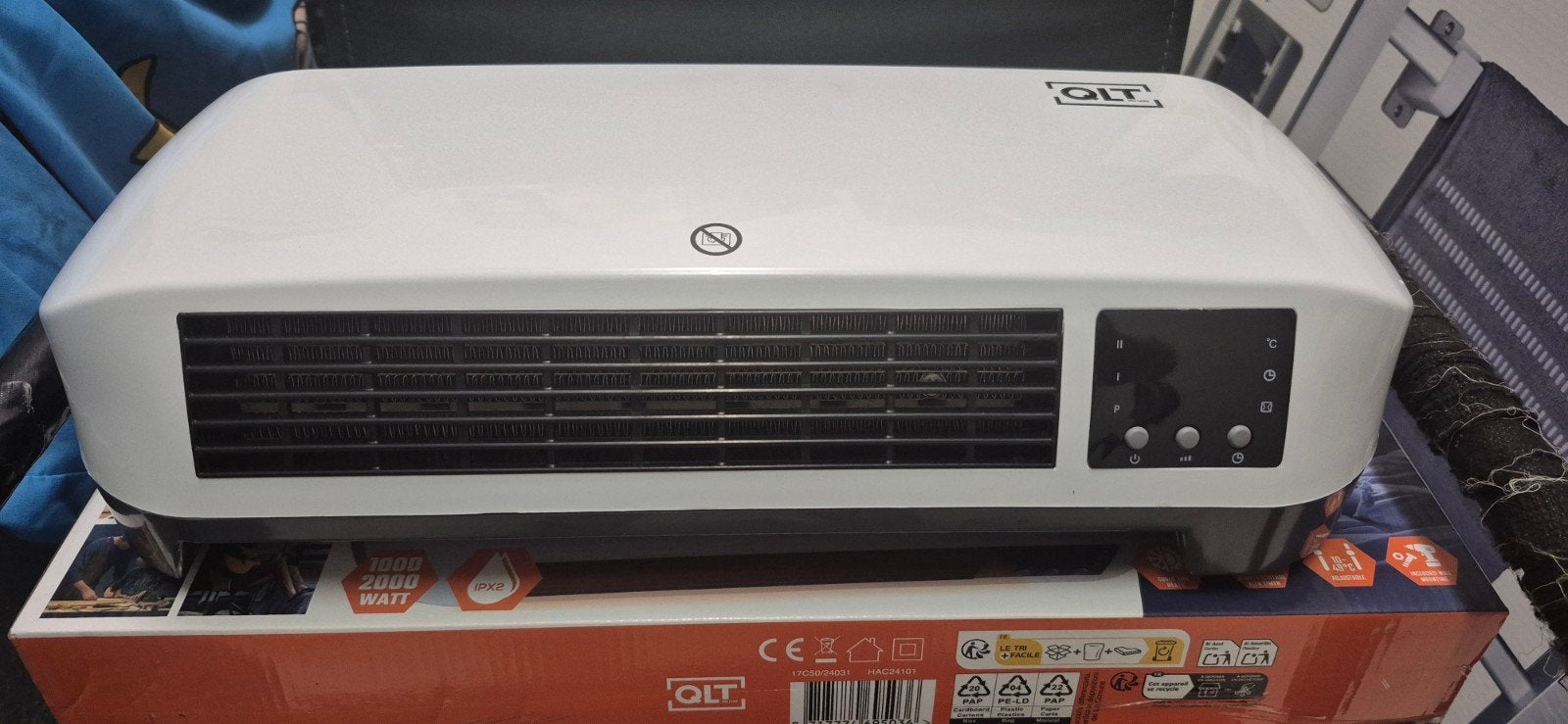 QLT 2-in-1 Elektrische Keramische Wandkachel & Ventilator, Doe-het-zelf en Verbouw, Ophalen