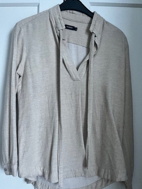 Purdey blouse zand met boordje, Beige, Ophalen of Verzenden, Zo goed als nieuw, Purdey