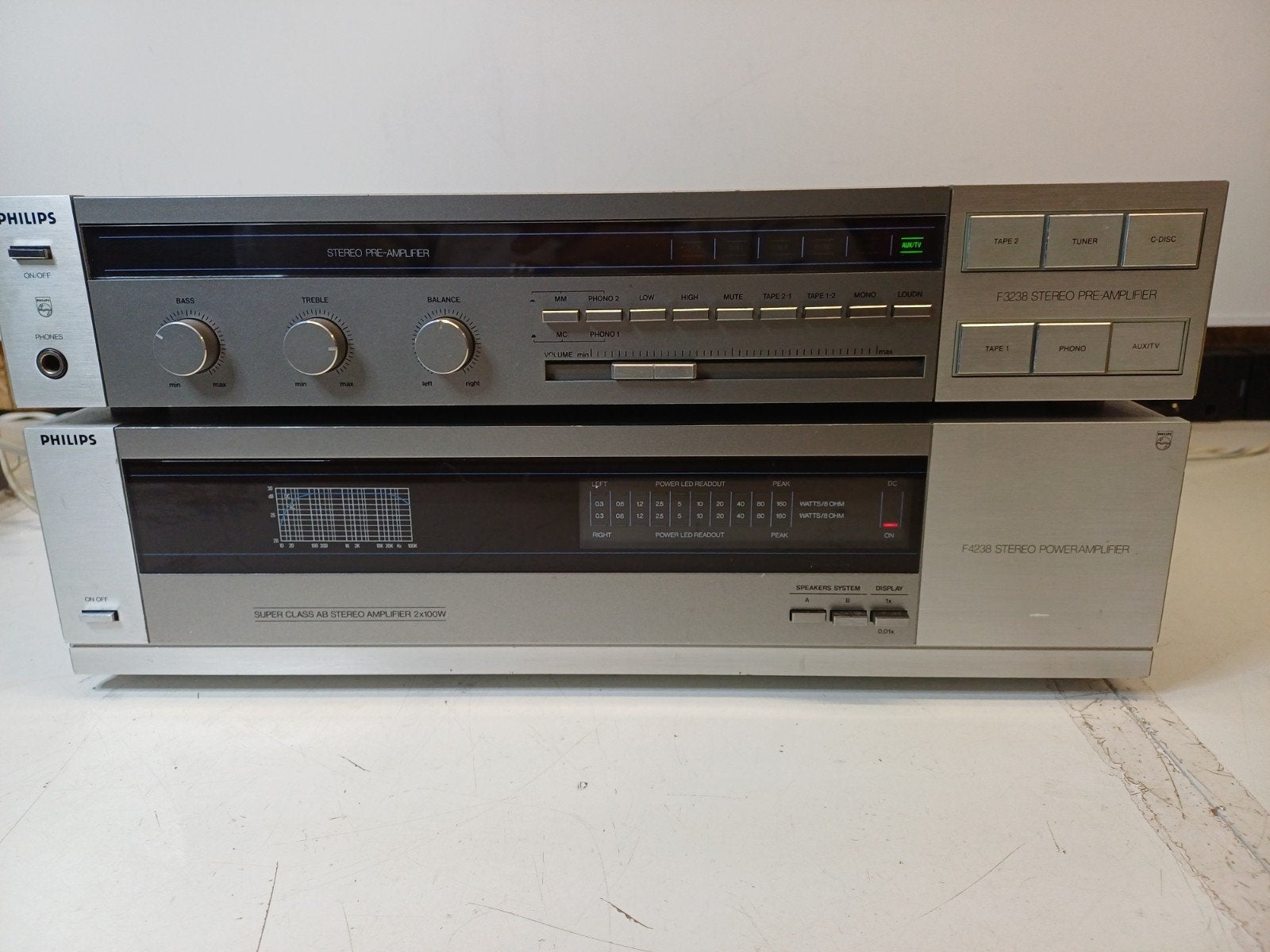 Philips F4238 & F3238 Versterker Set - Topstaat Jaren '80
