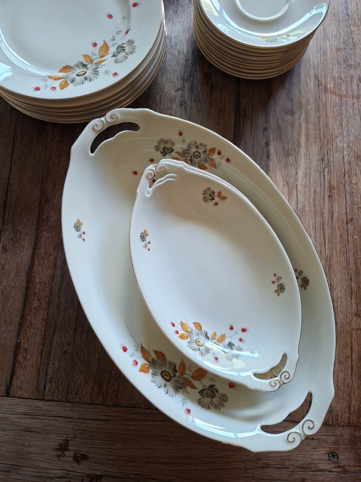 Vintage MZ Czechoslovakia Servies - Bloemenmotief, Ophalen of Verzenden