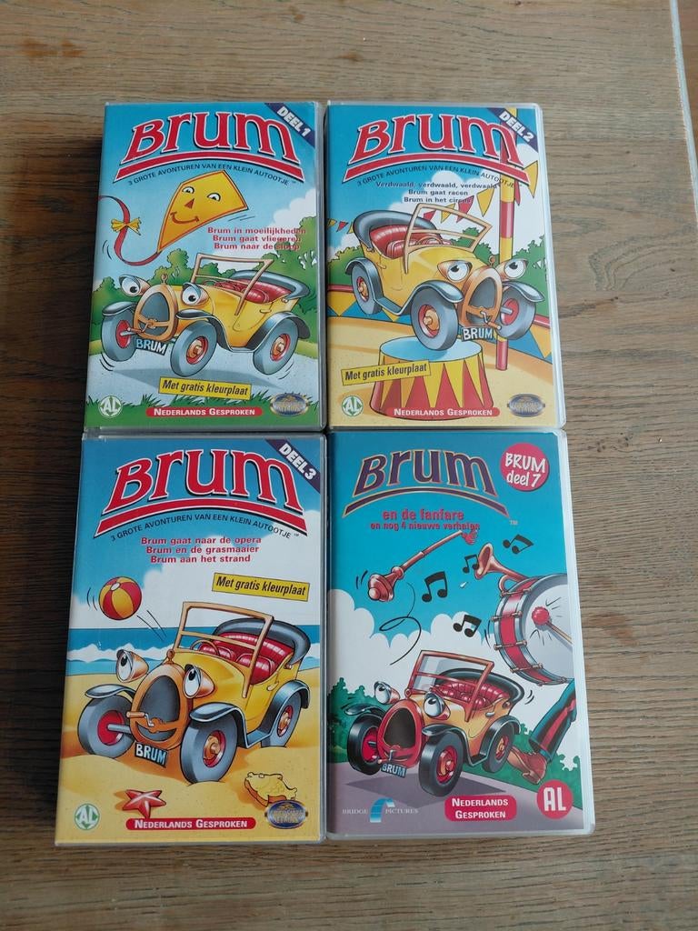 Brum deel 1,2,3,7 op videoband., Cd's en Dvd's, VHS | Kinderen en Jeugd, Alle leeftijden, Ophalen of Verzenden, Gebruikt, Kinderprogramma's en -films