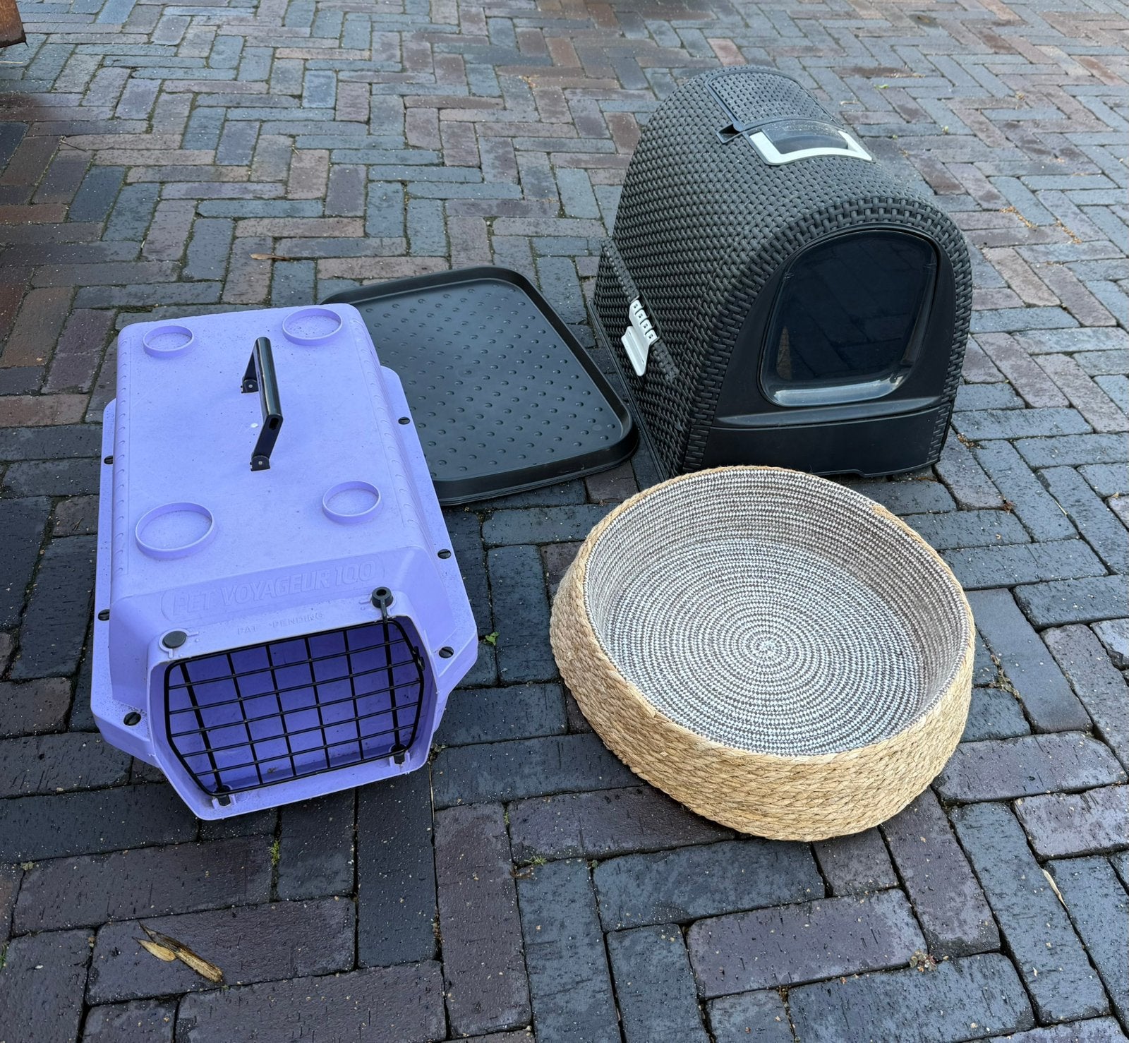 Set; reismand, mandje, kattenbak, Ophalen, Gebruikt