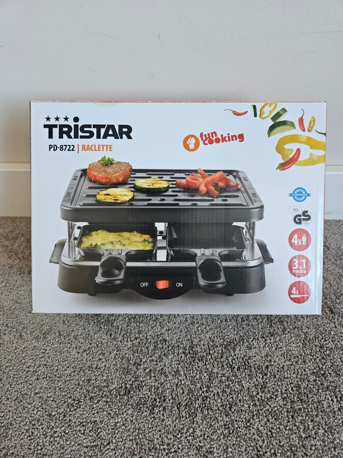 Tristar PD-8722 Raclette Grill - 1x gebruikt, Ophalen of Verzenden, Nieuw