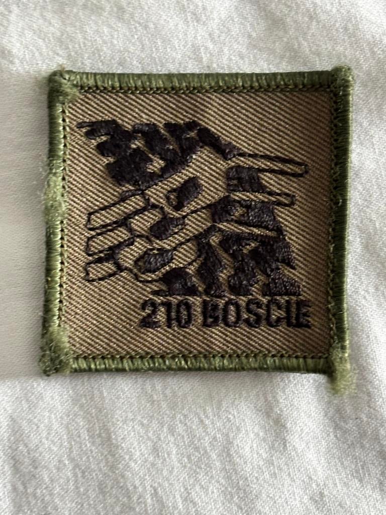 Borstembleem 5x5 210 BOSCIE, Verzenden, Landmacht, Nederland, Embleem of Badge
