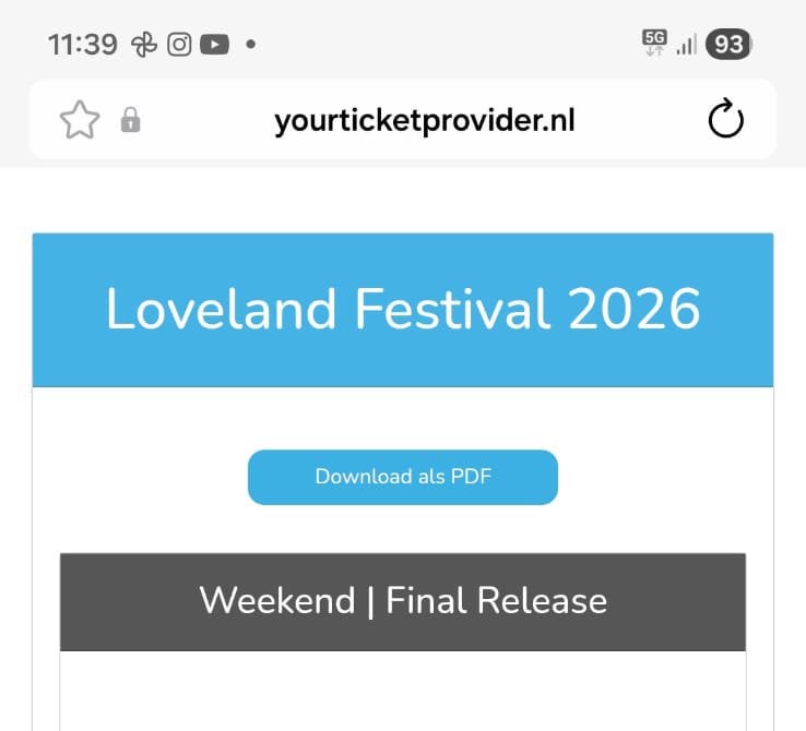 Loevland Festival 2026, Eén persoon, Overige soorten