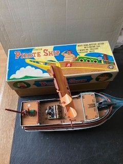 Japanse blikken boten 1 met doos., Verzenden