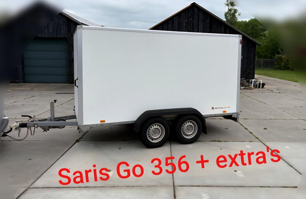 Saris Go 356 aanhanger met oprijklep, rails en zijdeur, Auto diversen, Aanhangers en Bagagewagens, Ophalen