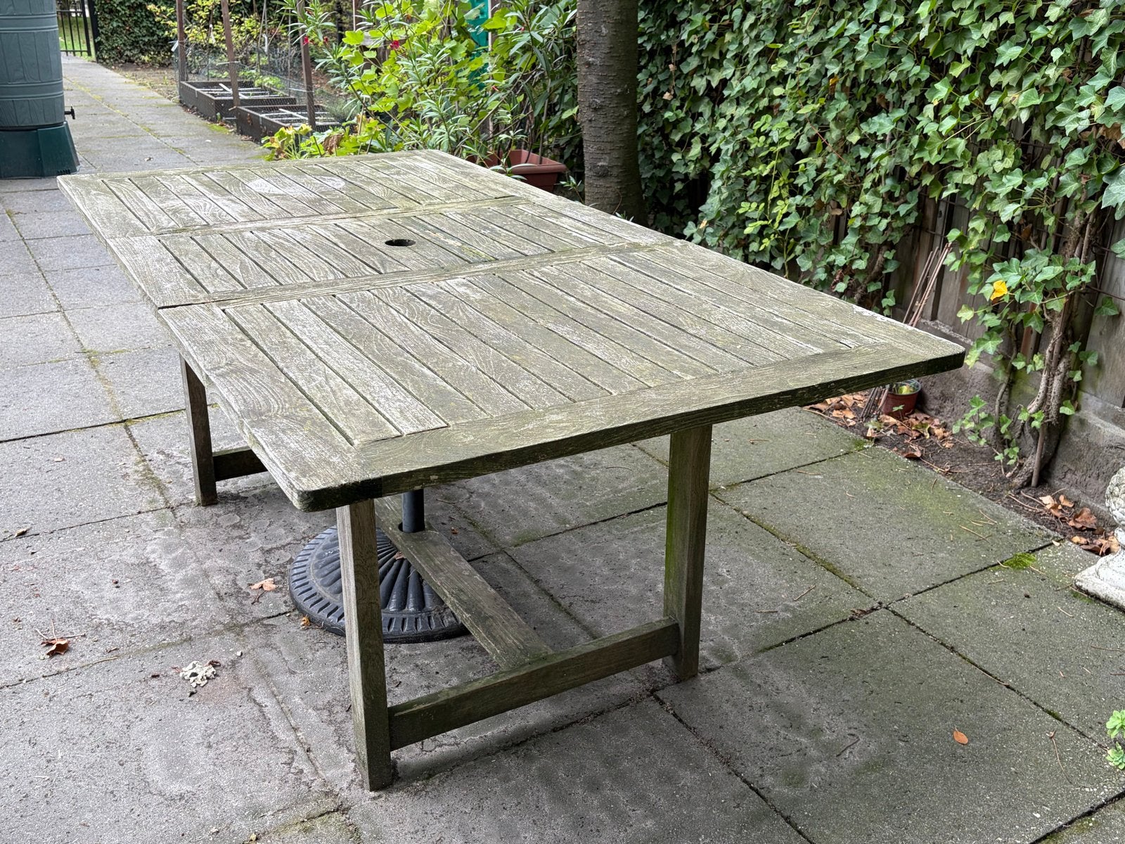 Houten tuintafel inklapbaar 200x90 cm, Ophalen, Gebruikt, Rechthoekig, Hout