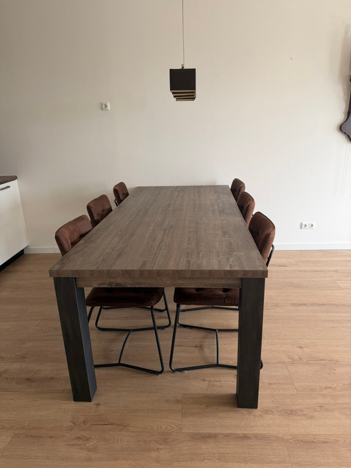 Eetkamer tafel met 6 stoelen, Ophalen, Zo goed als nieuw, 4 tot 6 stoelen