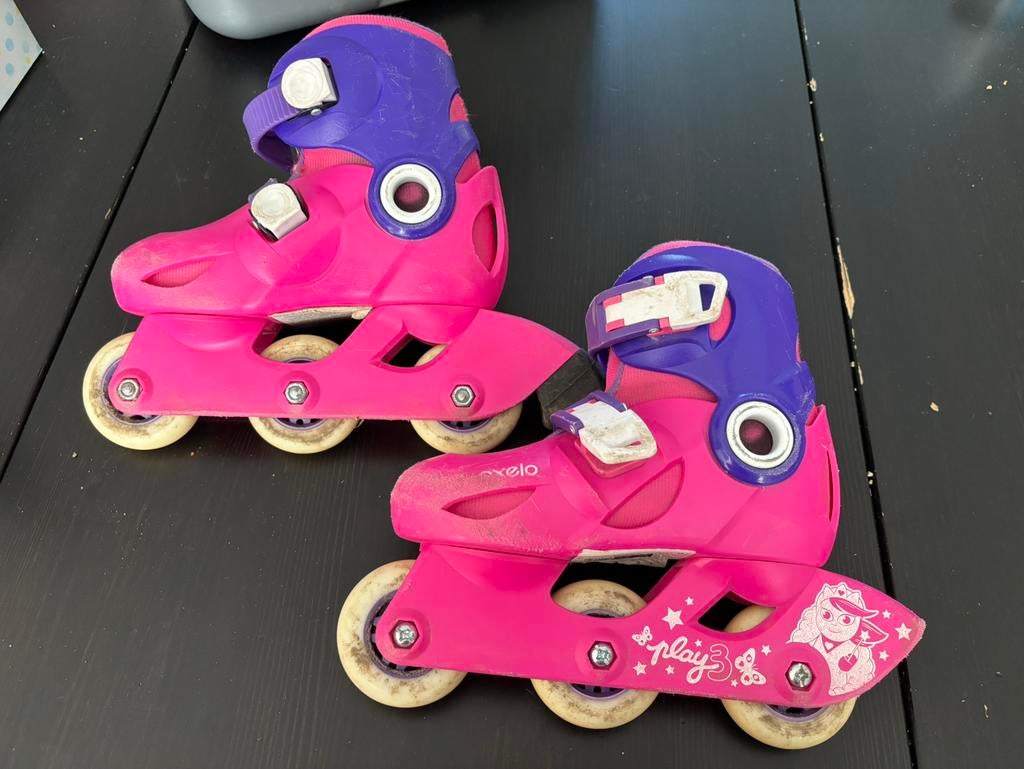 Roze-paarse skeelers Oxelo maat 26-28, Kinderen en Baby's, Speelgoed | Buiten | Rolschaatsen, Ophalen, Kinderen, Verstelbaar, Gebruikt