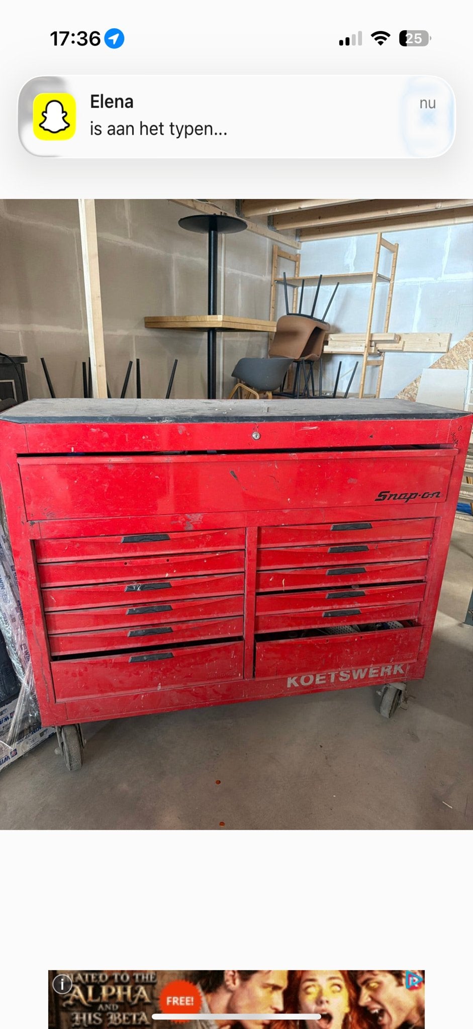 Snap-on Gereedschapswagen met uitgebreide set gereedschap, Ophalen, Gebruikt, Gereedschapsopslag