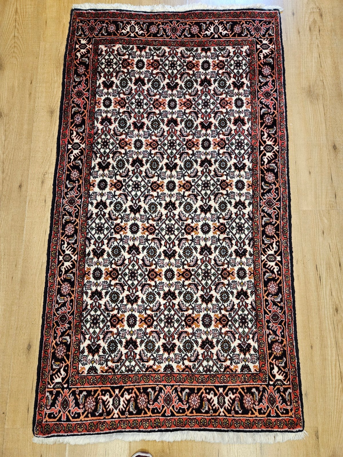 Vintage handgeknoopt perzisch tapijt bidjar 157x84