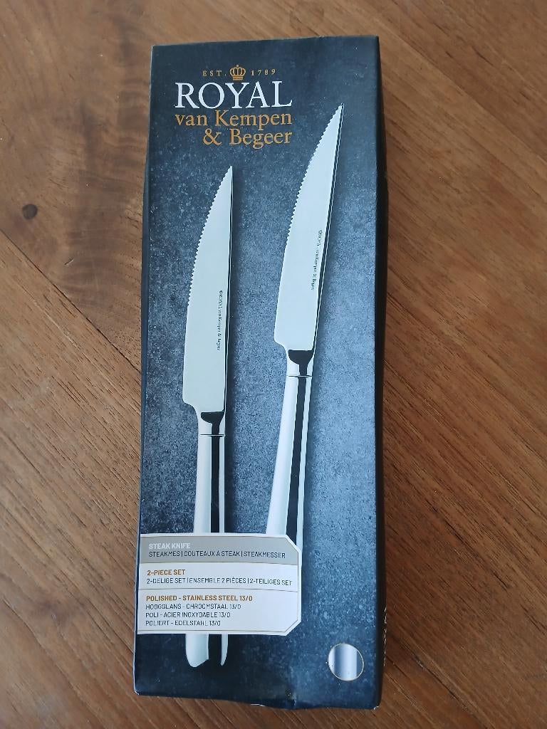 2 steakmessen Royal van Kempen & Begeer. NIEUW, Overige materialen, Nieuw, Ophalen of Verzenden, Vaatwasserbestendig