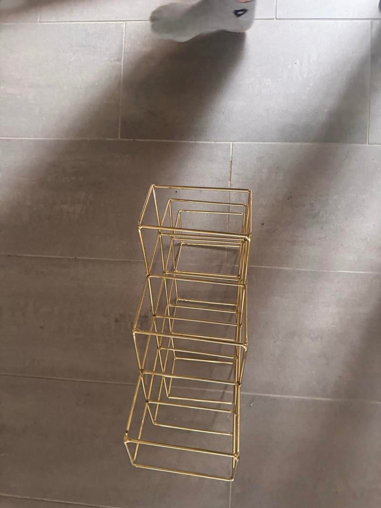 Gouden wijnrek, Huis en Inrichting, Woonaccessoires | Wijnrekken, Gebruikt, 5 tot 15 flessen, Ophalen of Verzenden, Metaal