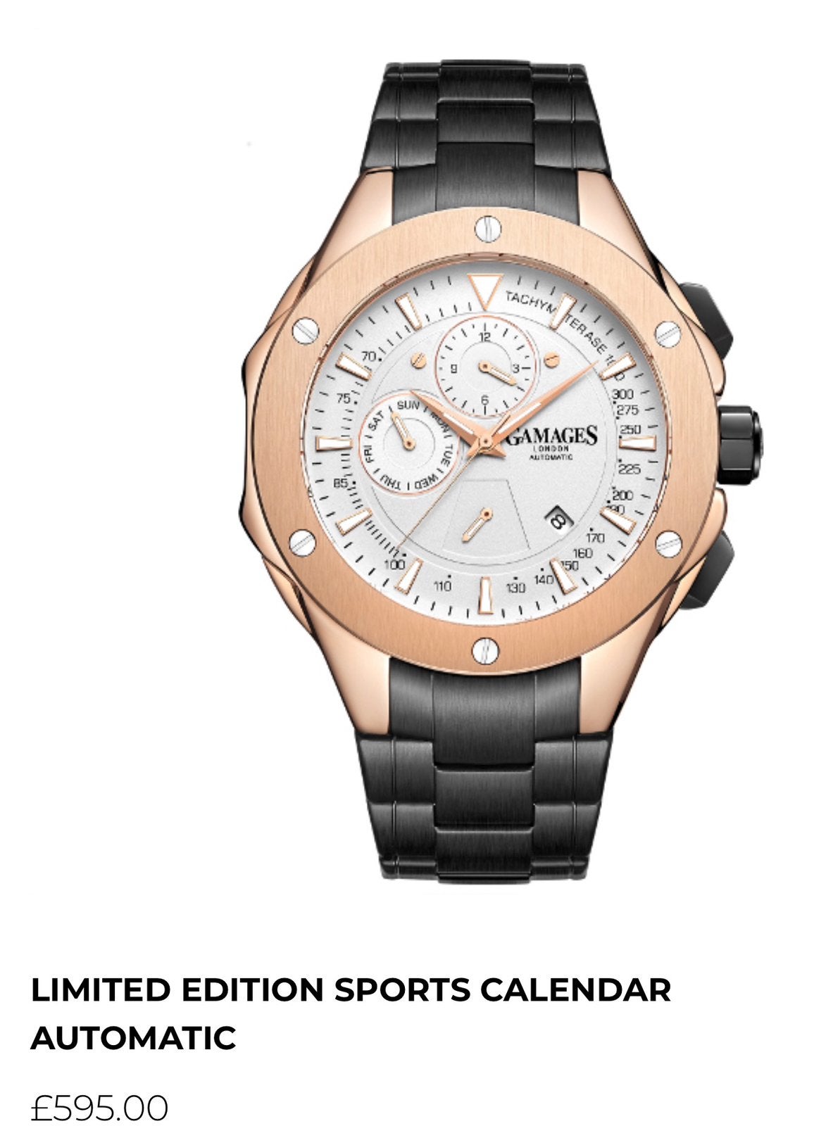 Gamages London Limited Edition Sports Calender (nieuw), Sieraden, Tassen en Uiterlijk, Horloges | Heren, Staal, Staal, Polshorloge