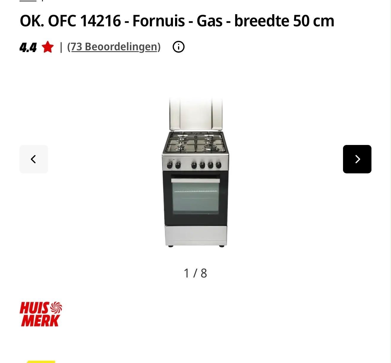 OK. OFC 14216 Gasfornuis - 50 cm breed Nieuw in Doos, Witgoed en Apparatuur, Nieuw, Ophalen of Verzenden, Gas, 45 tot 60 cm