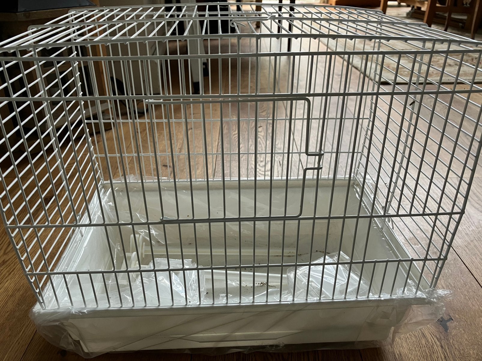 Nieuw vogelkooitje met bakjes en stokjes, Dieren en Toebehoren, Ophalen, Nieuw, Metaal, Vogelkooi