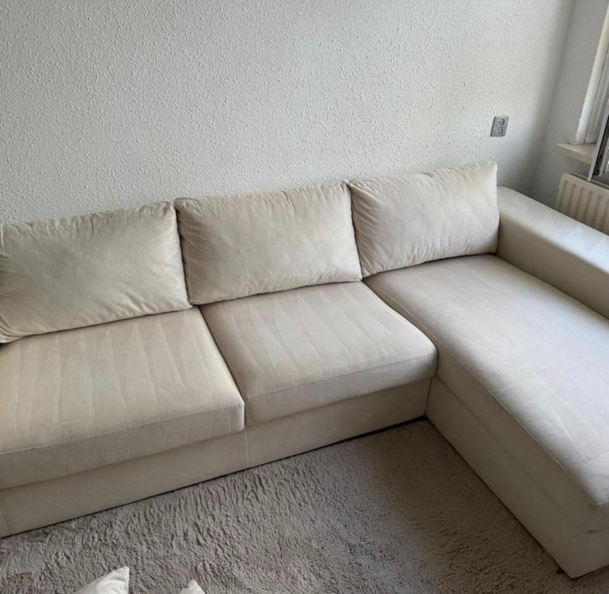 Suede longchair bank, zo goed als nieuw, Ophalen of Verzenden, Zo goed als nieuw