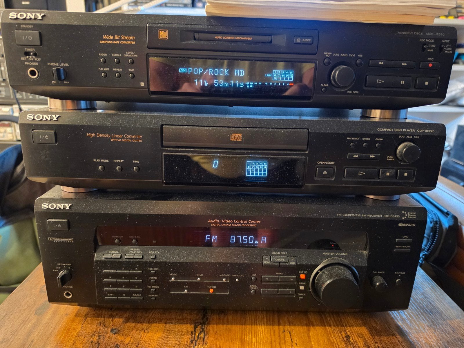 Sony Hifi Set: Minidisc, CD-speler & Receiver (STR-DE435), Ophalen, Gebruikt, Cd-speler, Sony