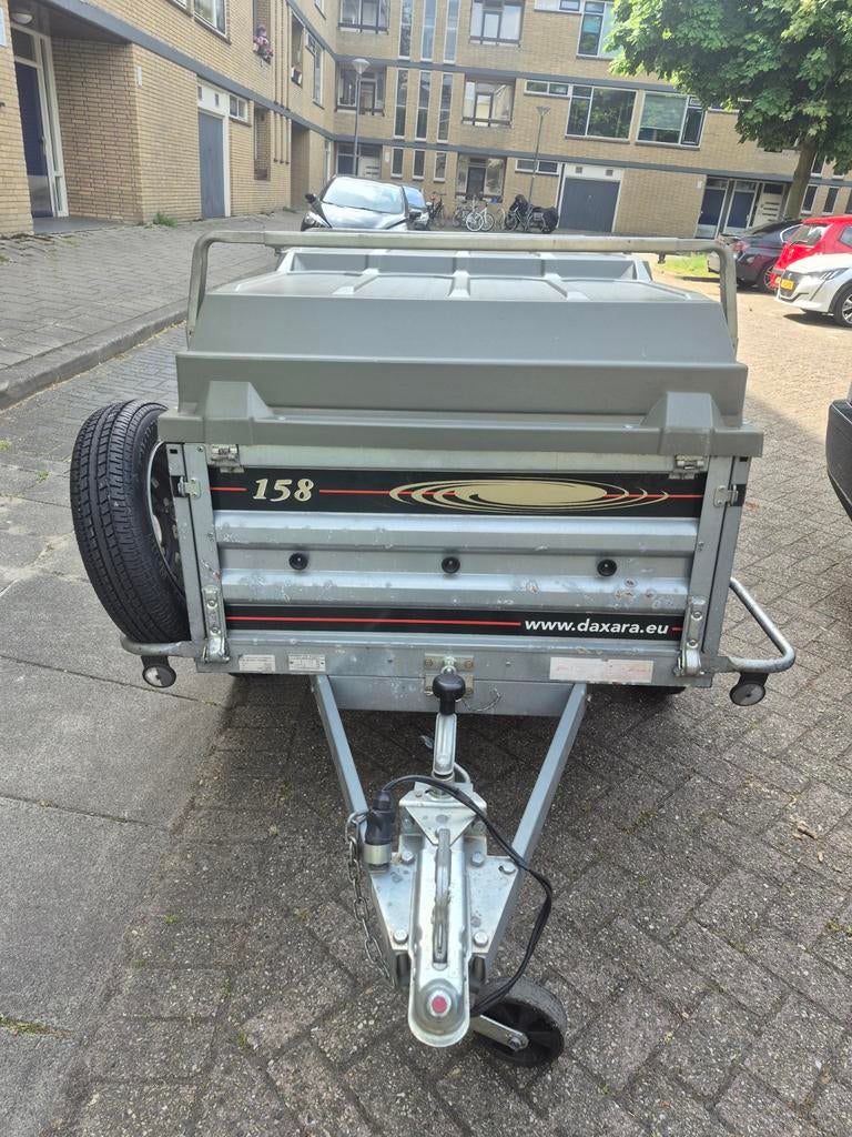 Te koop: aanhanger Daxara158 met deksel en imperiaal, Auto diversen, Ophalen, Gebruikt