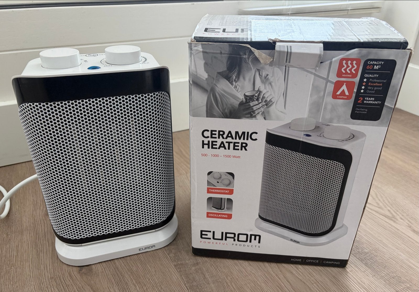 Kleine heater Eurom Sub-heat 1500, Ophalen