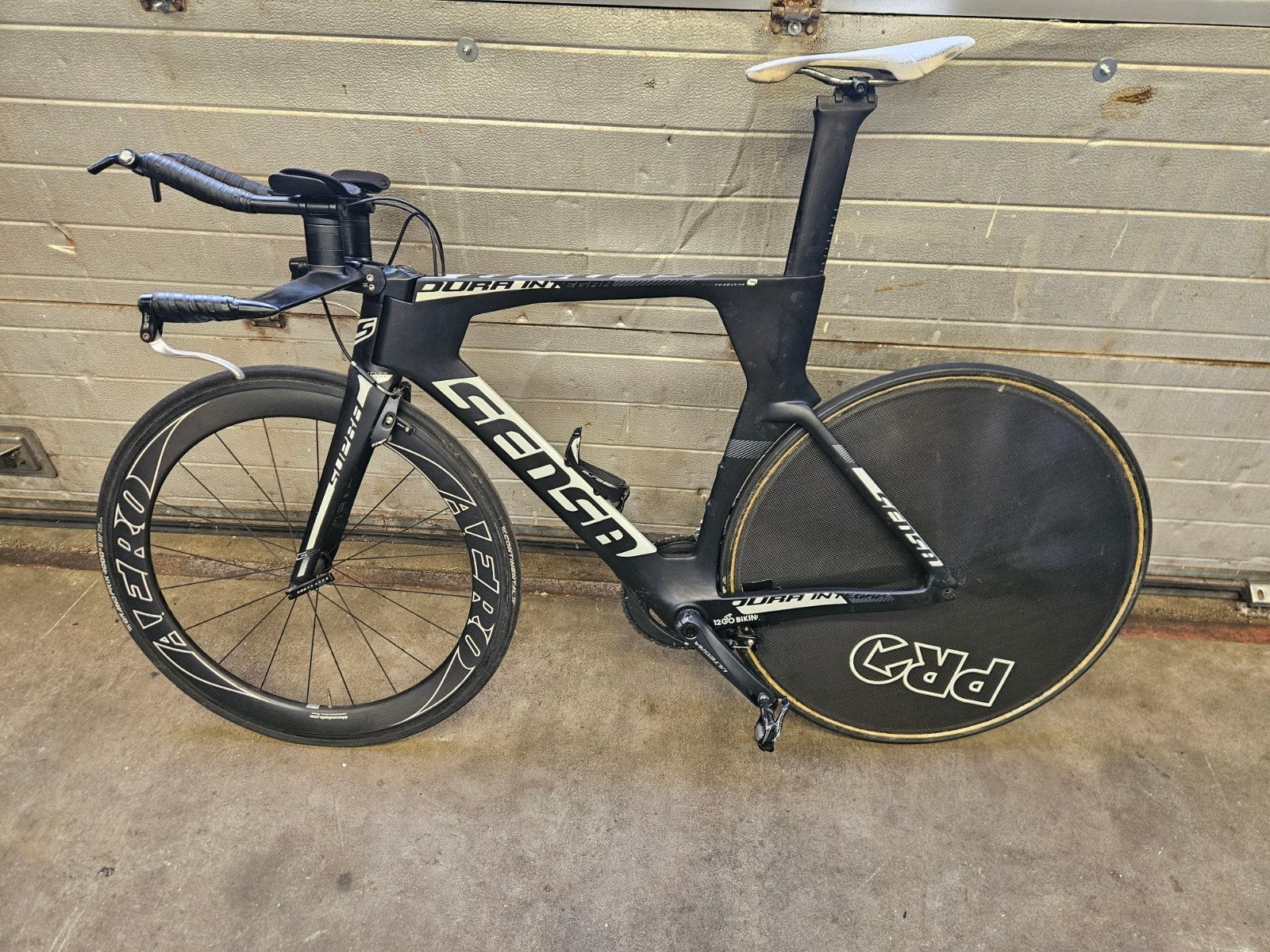 Sensa Dura Integra tijdritfiets L met dicht achterwiel, Fietsen en Brommers, 28 inch, Gebruikt, Carbon, 57 tot 61 cm
