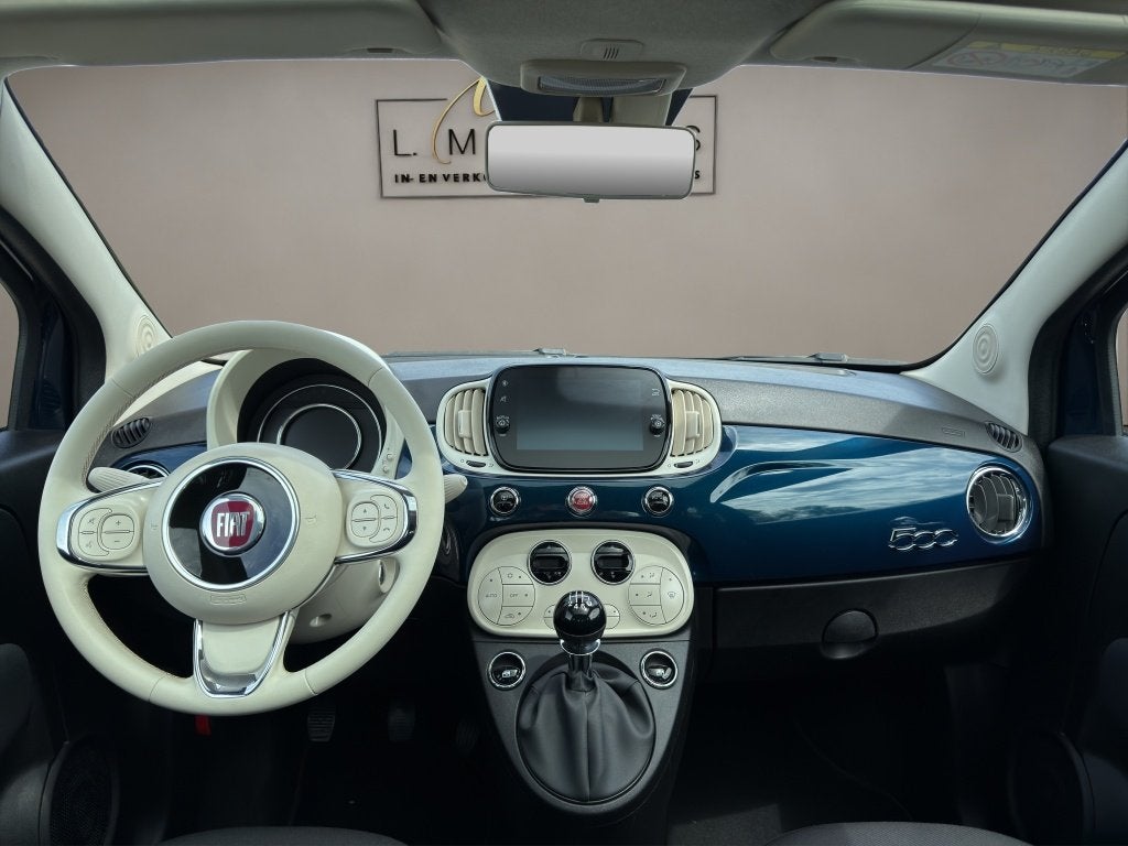 Fiat 500 1.0 Hybrid Dolcevita 2023 BLAUW | Panoramadak | App, Auto's, Fiat, Gebruikt, Euro 6, Automatische klimaatregeling, Leder en Stof