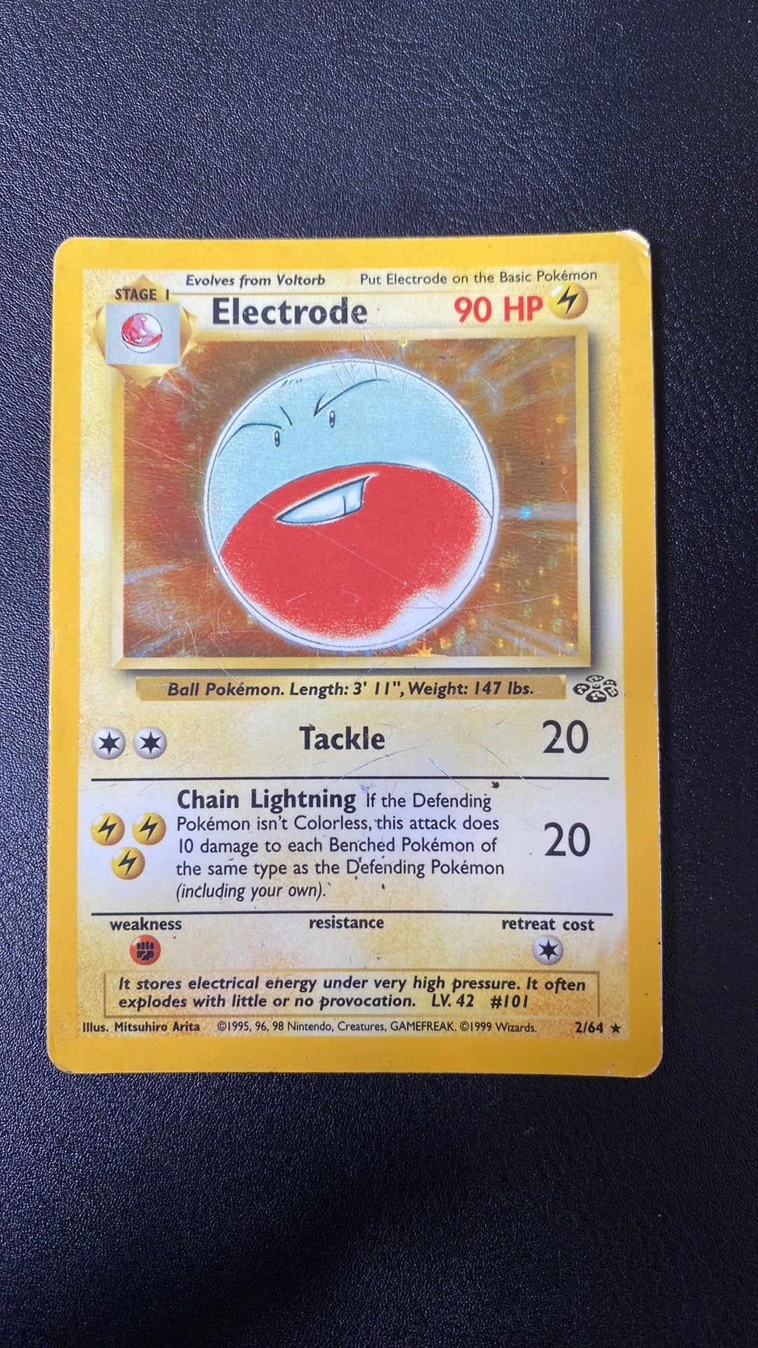 Pokemon electrode 2/64 holo jungle, Ophalen of Verzenden, Gebruikt, Losse kaart