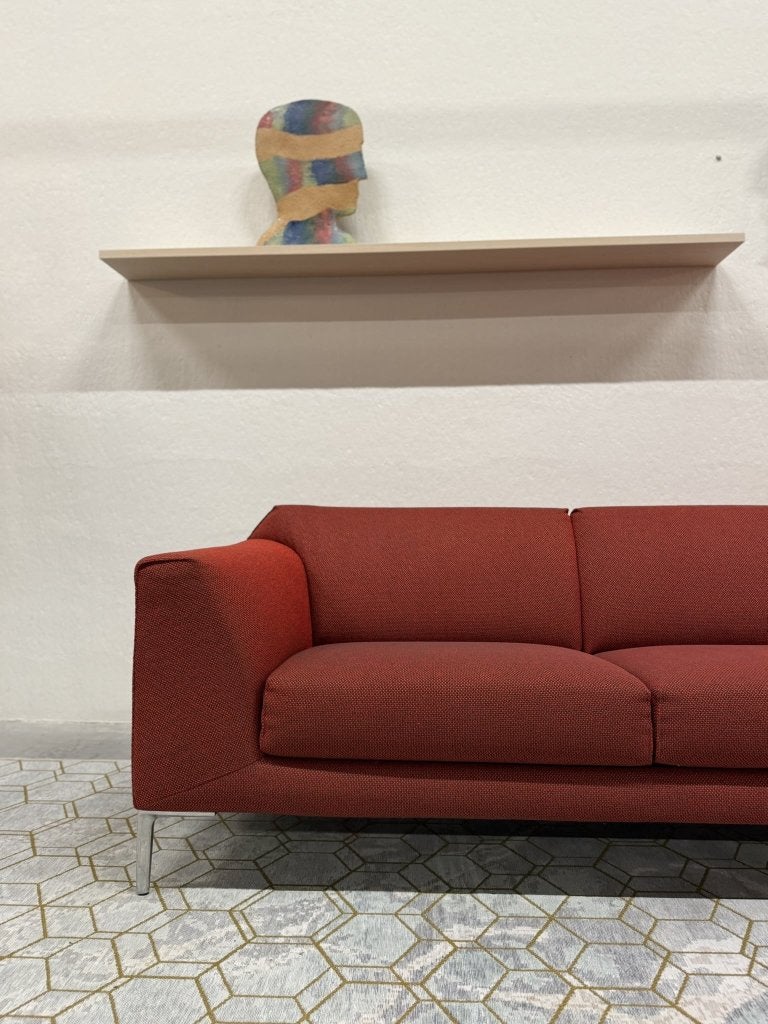 Als nieuw Pode Fold Hoekbank bolster rood stof Design bank, Huis en Inrichting, Banken | Bankstellen, 250 tot 300 cm, Leolux, Info@leolux.nl