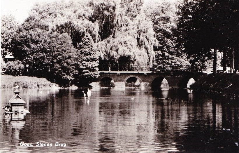Goes Stenen brug oude gelopen ansichtkaart (B2030), Verzamelen, Ansichtkaarten | Nederland, Ophalen of Verzenden, 1960 tot 1980